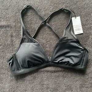 Brand new with tags black bikini top from Shade and Shore size small